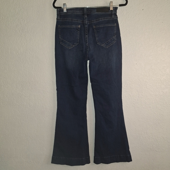 Rock & Roll Button Fly Jeans Size 26/30 Blue Denim High Rise Trouser - Picture 2 of 12